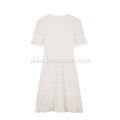 Women's Knitted Short Sleeve Stretchable Midi Dress